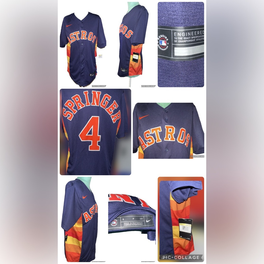 Houston Astros Nike Baseball Springer Small Jersey MLB‎ Button Embroided Orbit